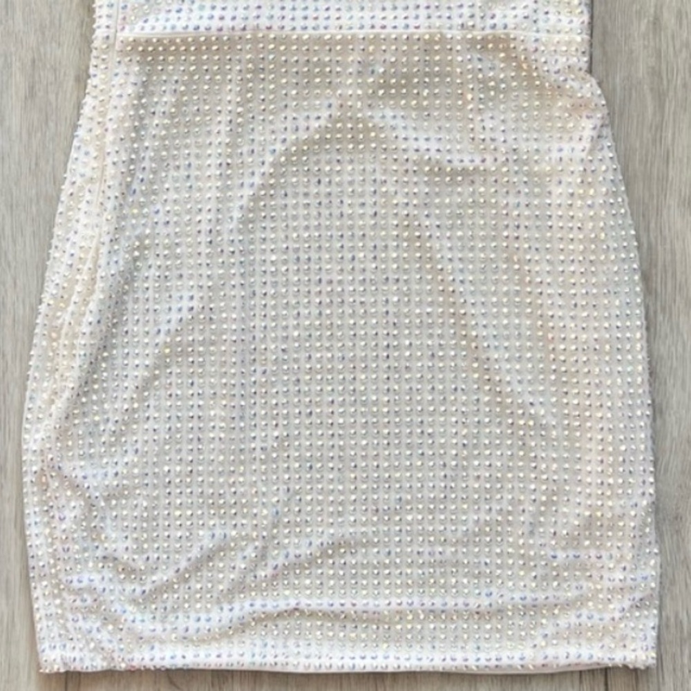 Oh Polly Ines Embellished Corset Mini Dress in Ivory US 4 - Picture 7 of 13